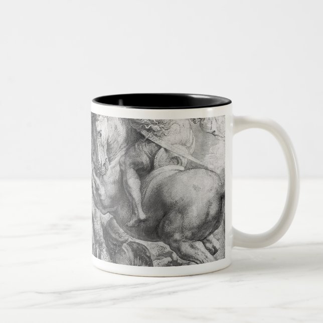 Caneca De Café Em Dois Tons A batalha de Anghiari após Leonardo da Vinci (Direita)