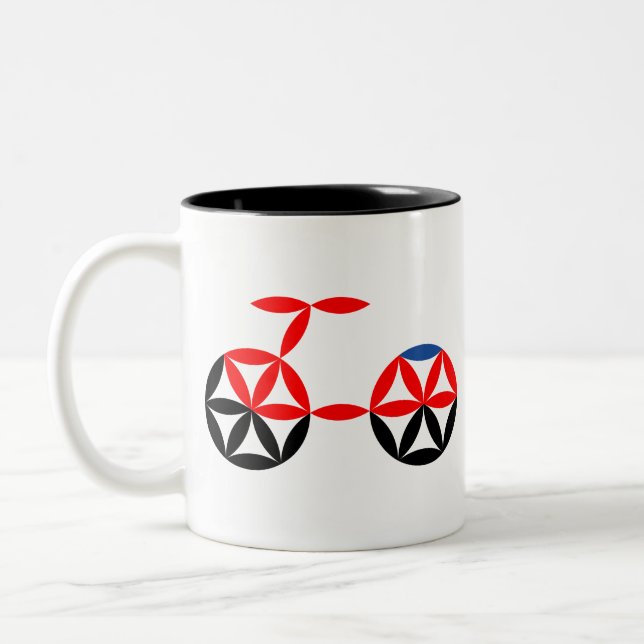 Caneca De Café Em Dois Tons A Bike Da Vida - Formas Sagradas. (Esquerda)