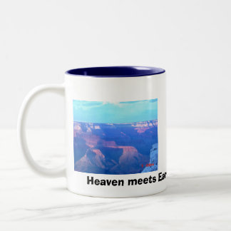 Caneca De Café Em Dois Tons A borda sul do Grand Canyon, borda sul, céu