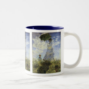 Caneca De Café Em Dois Tons A Caminhada, Senhora com Parasol