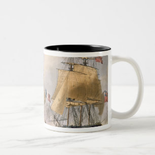 Caneca De Café Em Dois Tons A captação do La Clorinde, o 26 de fevereiro de