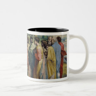 Caneca De Café Em Dois Tons A carga do cristo a St Peter (desenhos animados