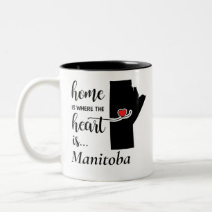 Caneca De Café Em Dois Tons A casa de Manitoba é onde está o coração