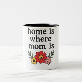 Caneca De Café Em Dois Tons A Casa É Onde A Mãe Está