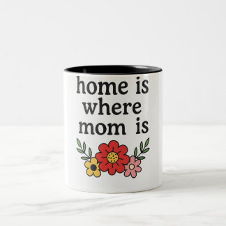 Caneca De Café Em Dois Tons A Casa É Onde A Mãe Está