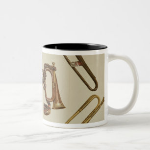 Caneca De Café Em Dois Tons A cavalaria toca trombeta, um cornetim, uma