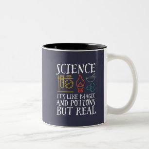 Caneca De Café Em Dois Tons A ciência gosta da mágica e do cientista do nerd
