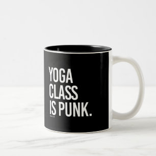 Caneca De Café Em Dois Tons A classe da ioga é punk -   malhação da ioga -