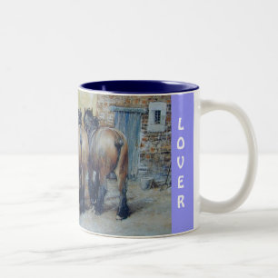 Caneca De Café Em Dois Tons A Coleção CLÁSSICA DE CAVALOS