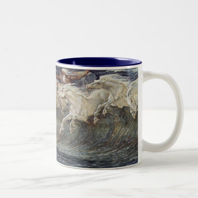 Caneca De Café Em Dois Tons A Coleção CLÁSSICA DE CAVALOS (Direita)