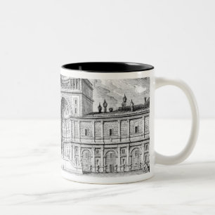 Caneca De Café Em Dois Tons A corte do Belvedere no vaticano Roma