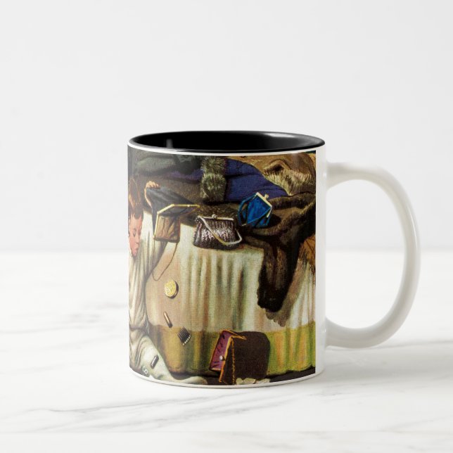 Caneca De Café Em Dois Tons A criança esvazia bolsas (Direita)