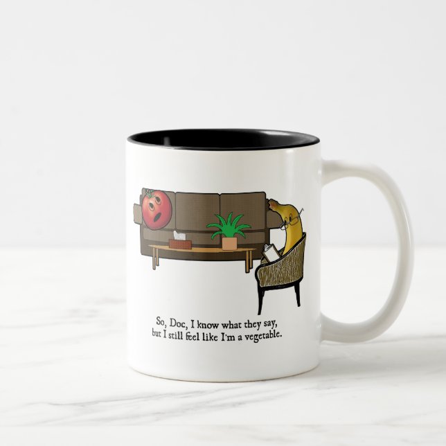 Caneca De Café Em Dois Tons A crise de identidade, tomate considera o (Direita)