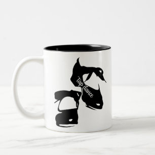 Caneca De Café Em Dois Tons A dança de torneira calça o dançarino de tornei