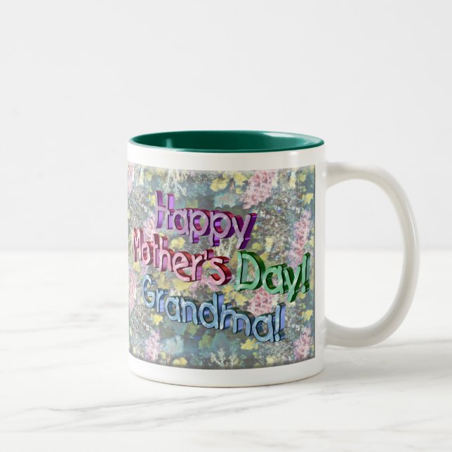 Caneca De Café Em Dois Tons A Dia de as mães da vovó. (Direita)