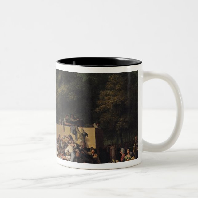 Caneca De Café Em Dois Tons A distribuição da comida e do vinho (Direita)