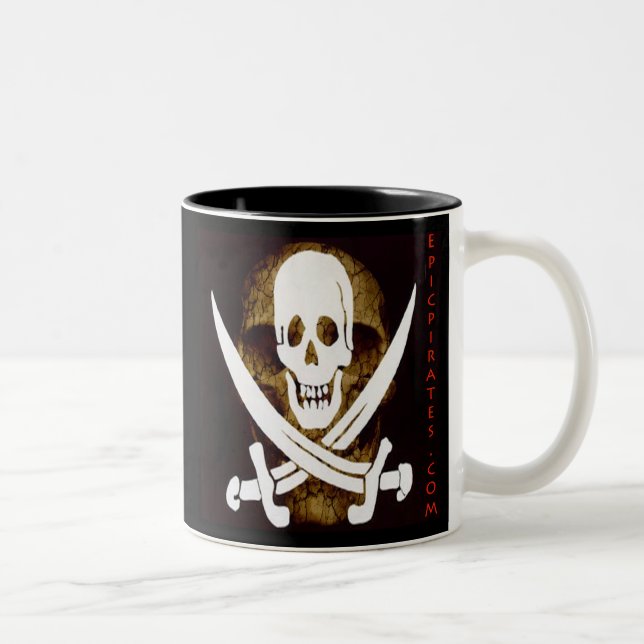 Caneca De Café Em Dois Tons A epopeia pirateia a bandeira #5 (Direita)