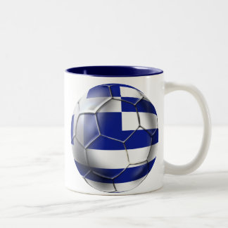 Caneca De Café Em Dois Tons A equipa de futebol nacional grega ventila
