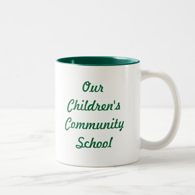 Caneca De Café Em Dois Tons A escola comunitária dois das nossas crianças (Direita)