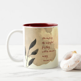 Caneca De Café Em Dois Tons A Escritura Beatitudes Verse 5:7