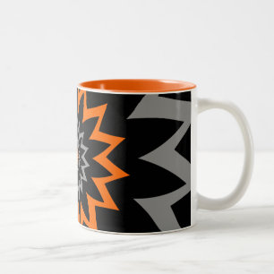 Caneca De Café Em Dois Tons A extensão de florescência: Preto e laranja