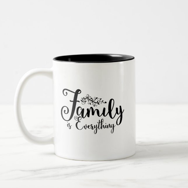 Caneca De Café Em Dois Tons A Família É Tudo Citado (Esquerda)