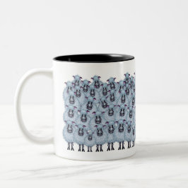 Caneca De Café Em Dois Tons A Flock Of Sheep Cartoon