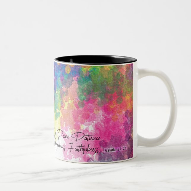 Caneca De Café Em Dois Tons A Fruta do Espírito - Galatianos 5 (Direita)