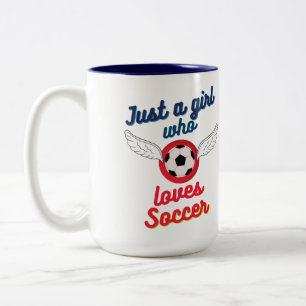 Caneca De Café Em Dois Tons A garota que ama futebol