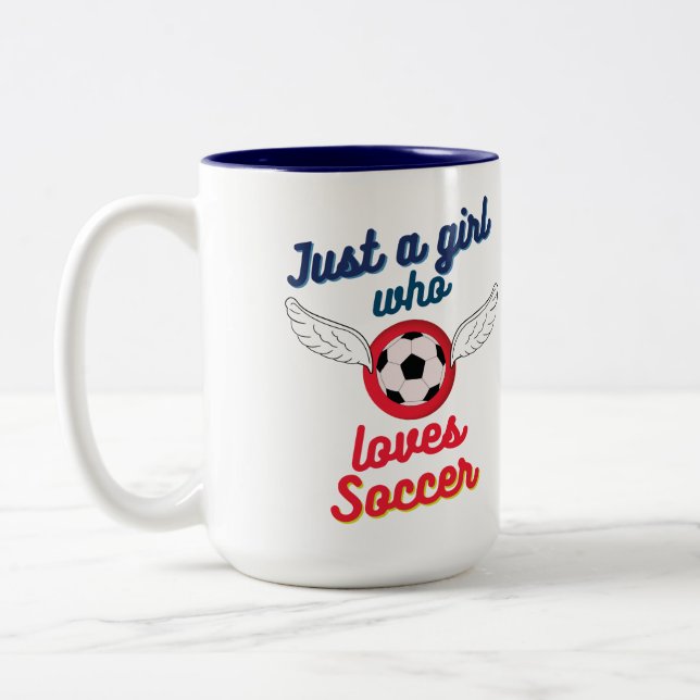 Caneca De Café Em Dois Tons A garota que ama futebol (Esquerda)
