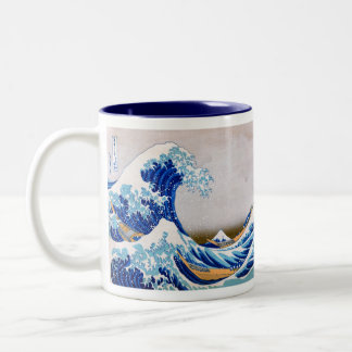 Caneca De Café Em Dois Tons A grande onda fora de Kanagawa, Hokusai