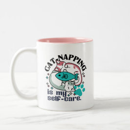 Caneca De Café Em Dois Tons A Guarda-Gato É A Minha Autoassistência: Gatos Com