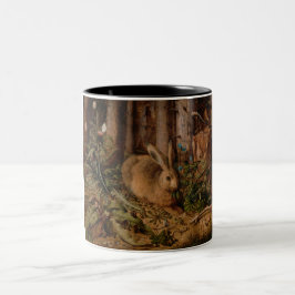 Caneca De Café Em Dois Tons A Hare in the Forest (por Hans Hoffmann)