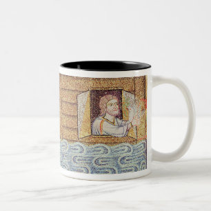 Caneca De Café Em Dois Tons A inundação, do vestíbulo, detalhe de Noah