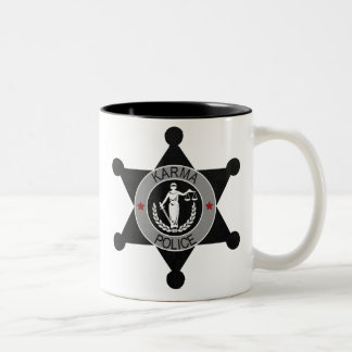 Caneca De Café Em Dois Tons A Karma-Polícia, prende este homem…