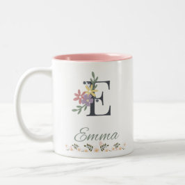 Caneca De Café Em Dois Tons A legante mug floral rosa rosa da Emma