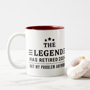 Caneca De Café Em Dois Tons A Lenda se Aposentou Aposentadoria Divertida Perso