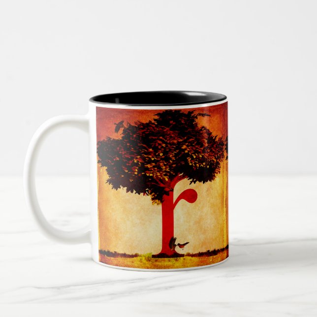 Caneca De Café Em Dois Tons A letra R (Esquerda)