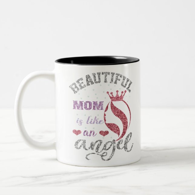 Caneca De Café Em Dois Tons A linda mãe é como um anjo (Esquerda)
