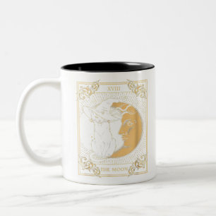 Caneca De Café Em Dois Tons A Lua Tarot XVII Inspirou a Bruxa Negra Negra Hat