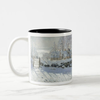 Caneca De Café Em Dois Tons A Magpie de Claude Monet
