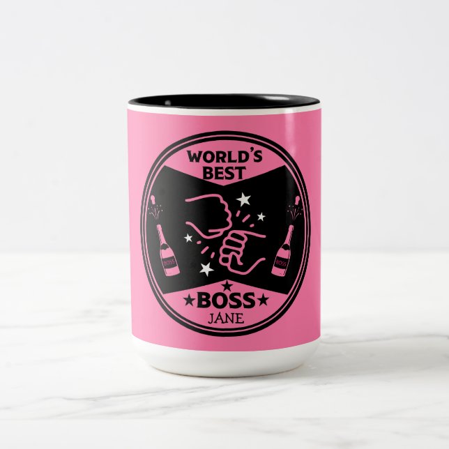 Caneca De Café Em Dois Tons A maior chefe do mundo (Centro)