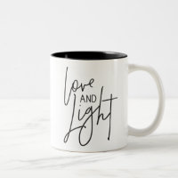 A mão chique moderna do AMOR E da LUZ rotulou o