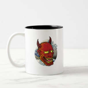 Caneca De Café Em Dois Tons A máscara de Hannya japonesa