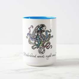 Caneca De Café Em Dois Tons A maternidade precisa de oito polvos artísticos de