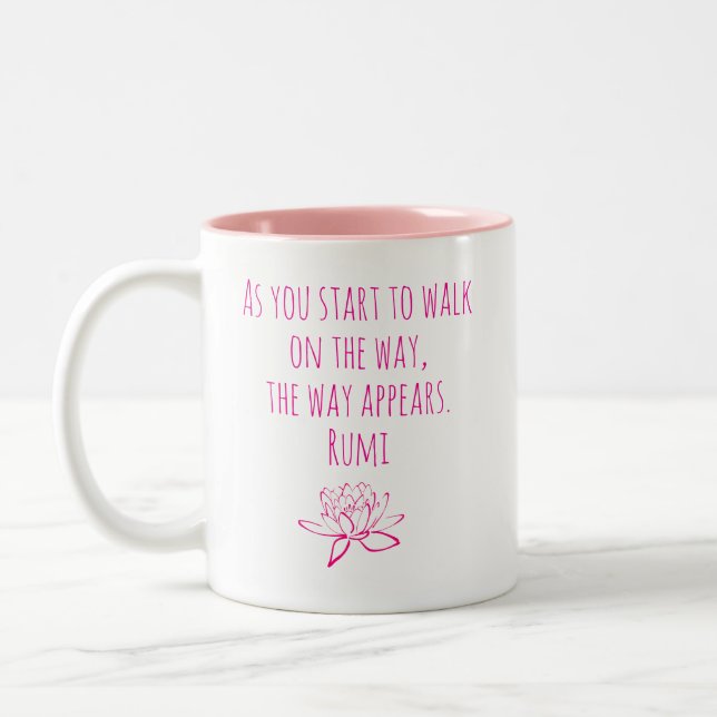 Caneca De Café Em Dois Tons À Medida que Você Começa - Rumi (Esquerda)