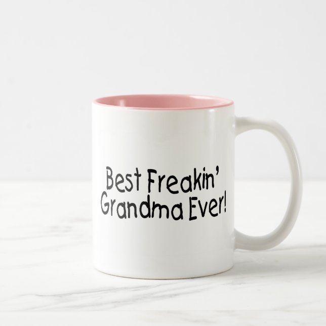 Caneca De Café Em Dois Tons A melhor avó de Freakin nunca (Direita)