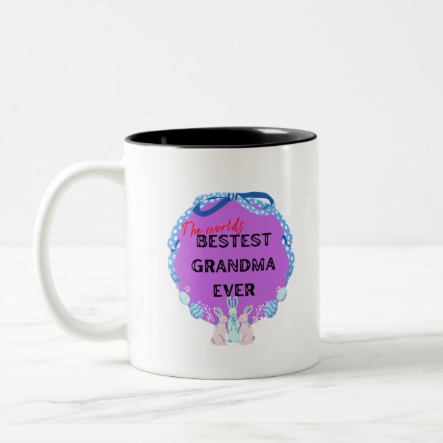 Caneca De Café Em Dois Tons A melhor avó do mundo de sempre (Esquerda)