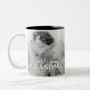 Caneca De Café Em Dois Tons A melhor avó do mundo desde 20XX Foto simples em c