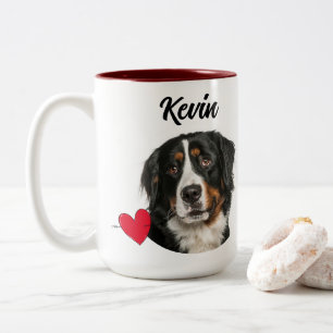 Caneca De Café Em Dois Tons A melhor citação personalizada de foto/nome do pai